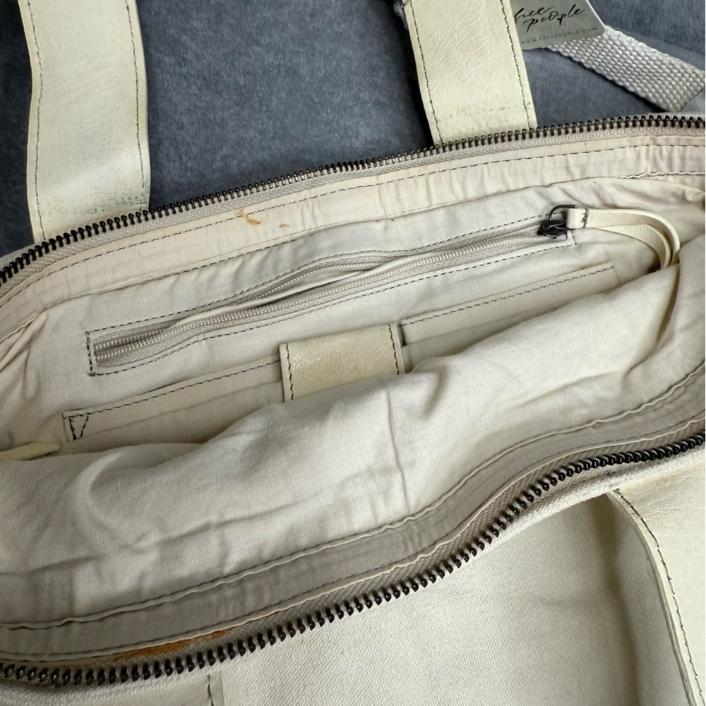 NWT Free People We The Free Whitney Heritage Tote in Mineral/ Cream - Picture 4 of 6